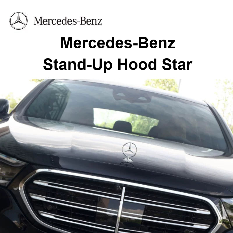 Mercedes-Benz stand-up hood star fitted on the bonnet of an E-Class