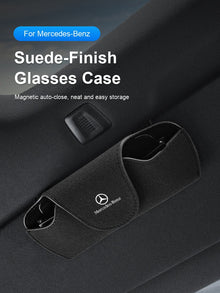 Mercedes-Benz Signature Suede Eyewear Holder – Visor Case or Magnetic Clip in Six Colours
