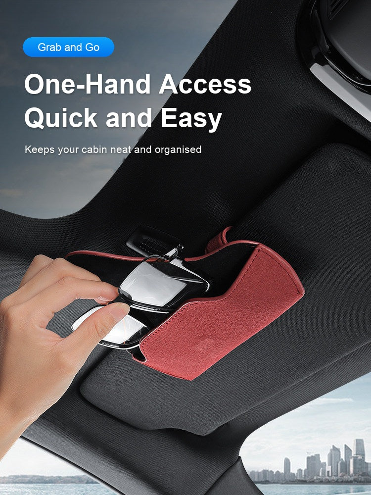 One-hand access Mercedes-Benz sun visor glasses case