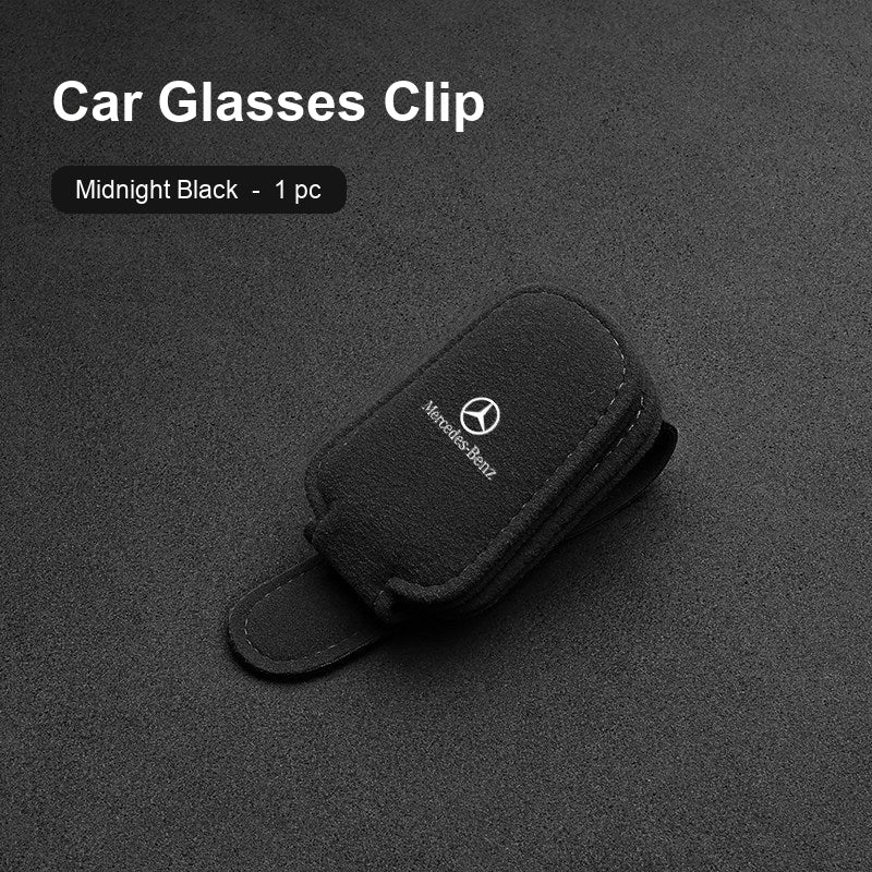 Mercedes-Benz suede sun visor Glasses Clip in Midnight Black