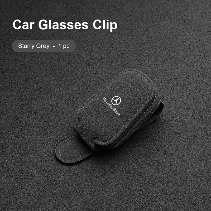 Mercedes-Benz suede sun visor Glasses Clip in Starry Grey