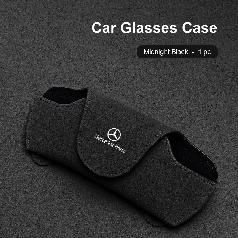 Mercedes-Benz suede sun visor Glasses Case in Midnight Black