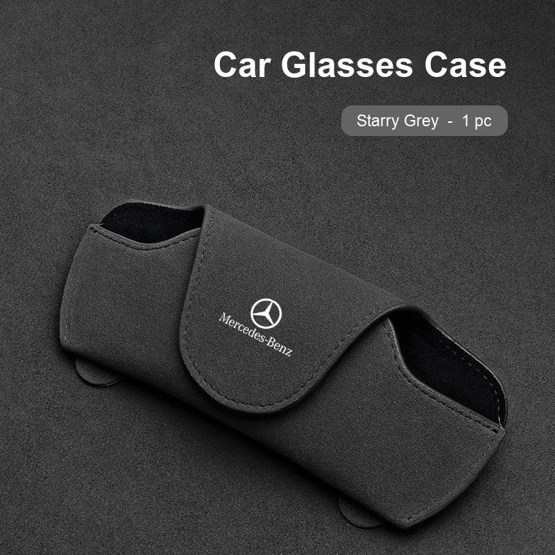 Mercedes-Benz suede sun visor Glasses Case in Starry Grey