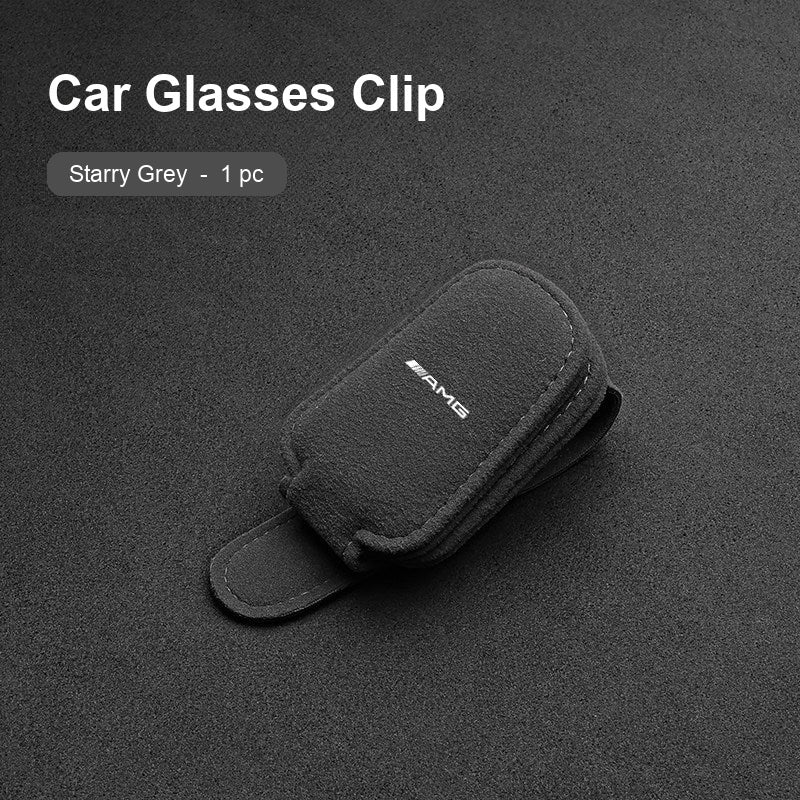 Mercedes-AMG suede sun visor Glasses Clip in Starry Grey
