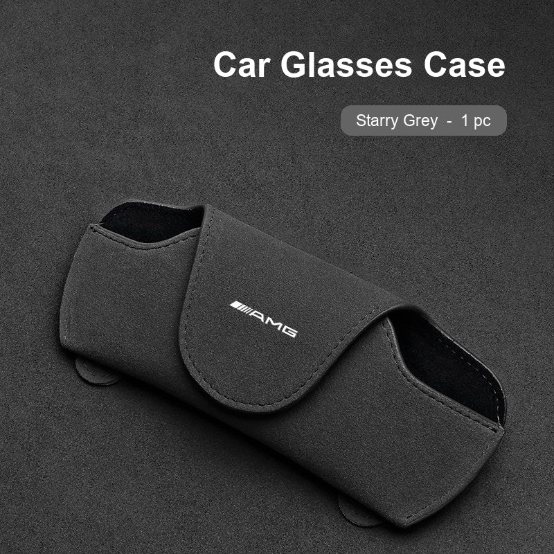 Mercedes-AMG suede sun visor Glasses Case in Starry Grey