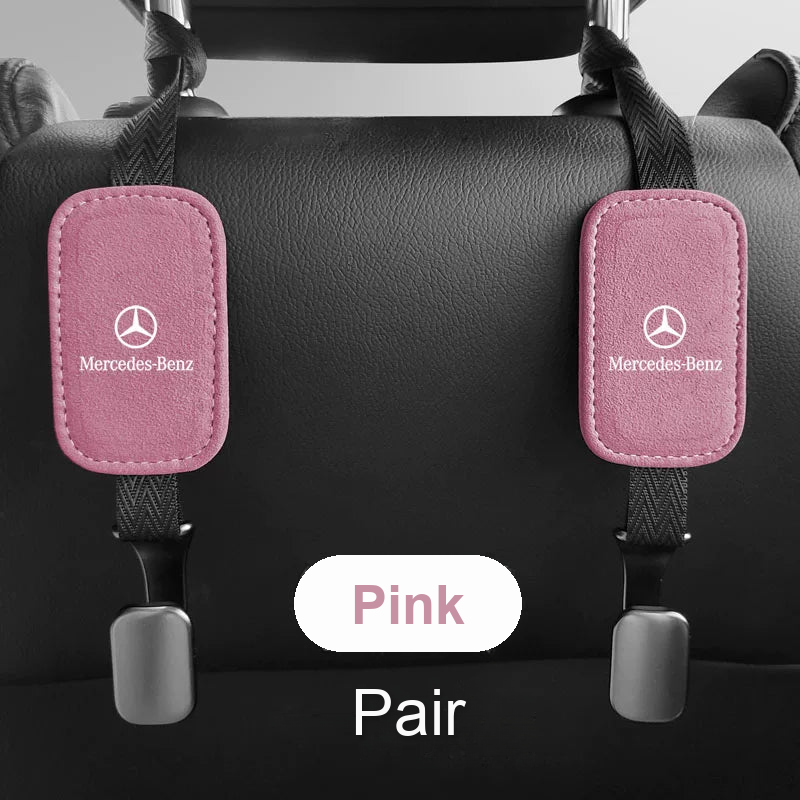 Mercedes-Benz suede seat back hook pair in pink