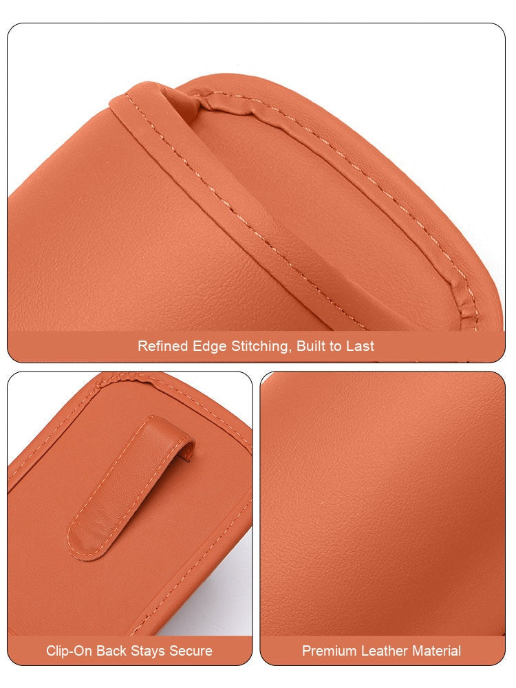 Stitching and leather detail of the Porsche cup holder