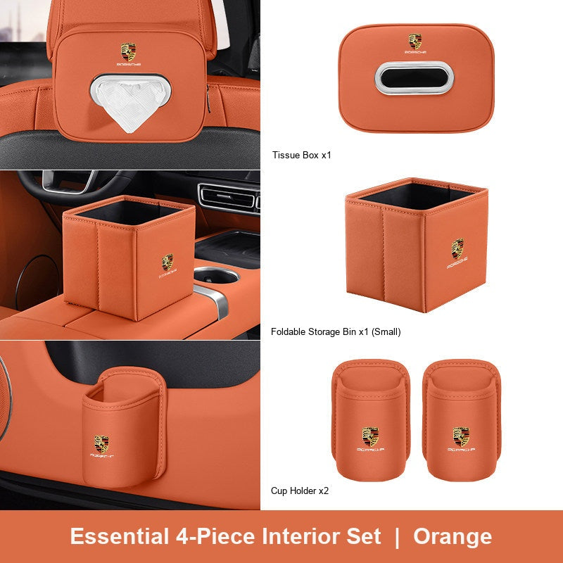 Porsche 4-piece interior set - Orange - Small Bin