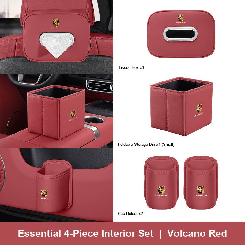 Porsche 4-piece interior set - Volcano Red - Small Bin