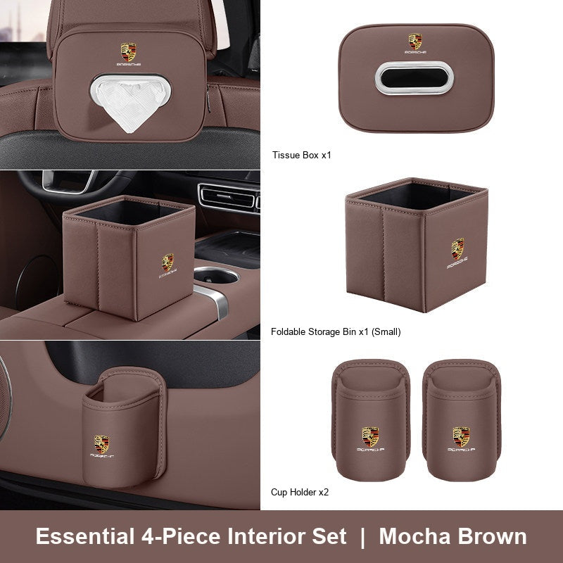 Porsche 4-piece interior set - Mocha Brown - Small Bin