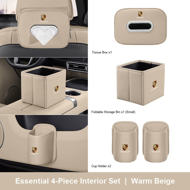 Porsche 4-piece interior set - Warm Beige - Small Bin