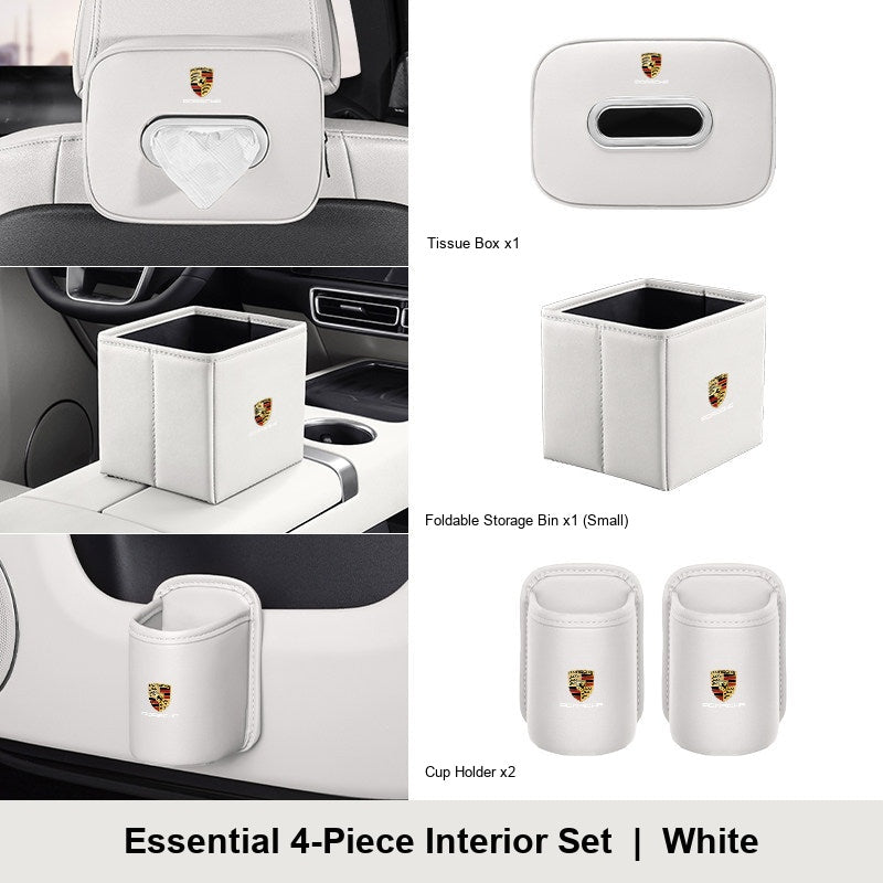 Porsche 4-piece interior set - White - Small Bin