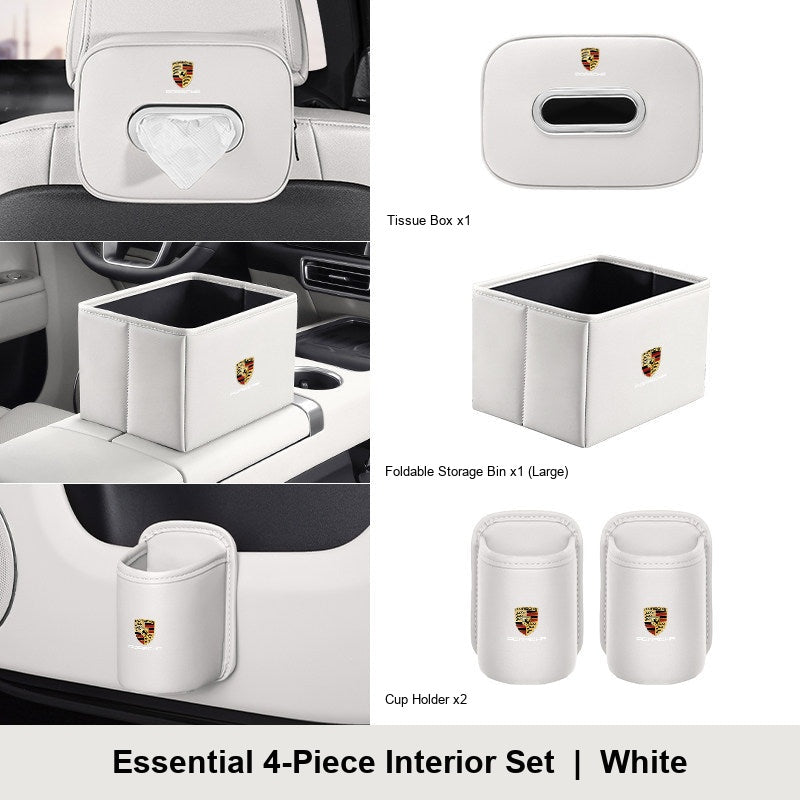 Porsche 4-piece interior set - White - Large Bin