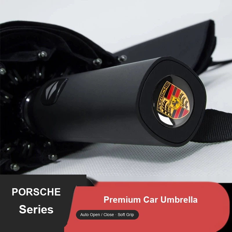 Porsche automatic folding umbrella with crest handle