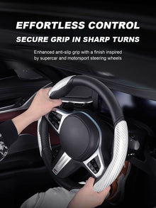 Porsche Carbon Edition Steering Wheel Grip Sleeves – Laser Carbon-Look Clip-On Set