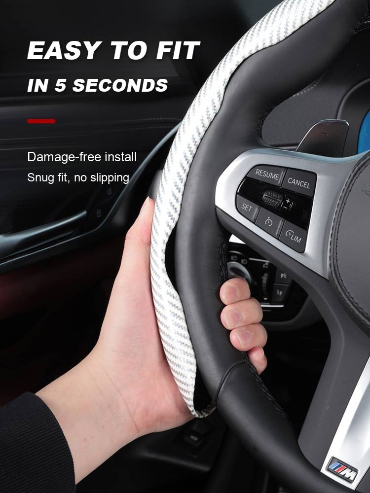 Easy 5 second install of clip-on carbon fiber grip sleeves