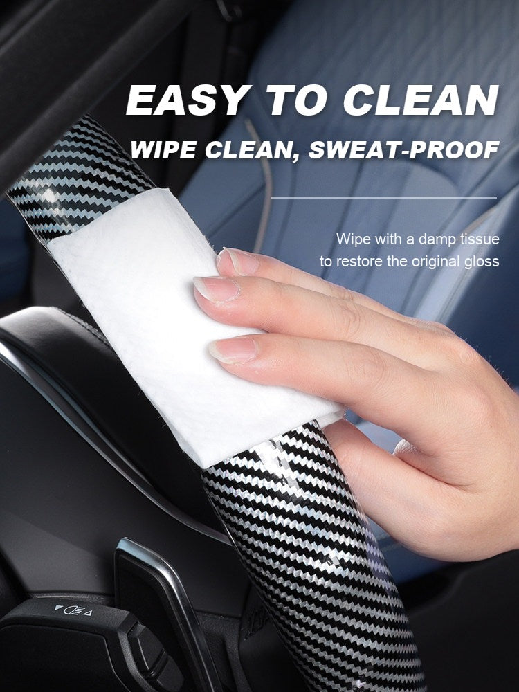 Easy to clean carbon fiber steering wheel grip sleeve