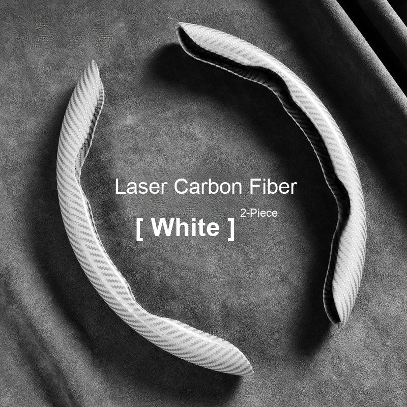 Laser carbon fiber grip sleeves White 2-piece set