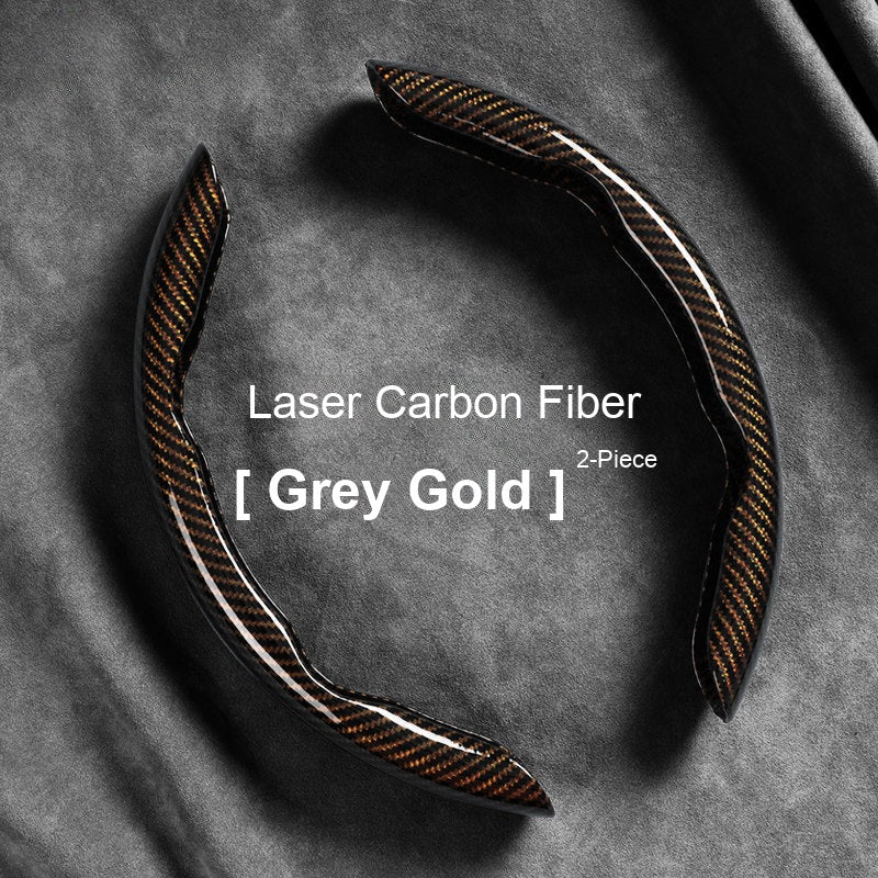 Laser carbon fiber grip sleeves Grey Gold 2-piece set