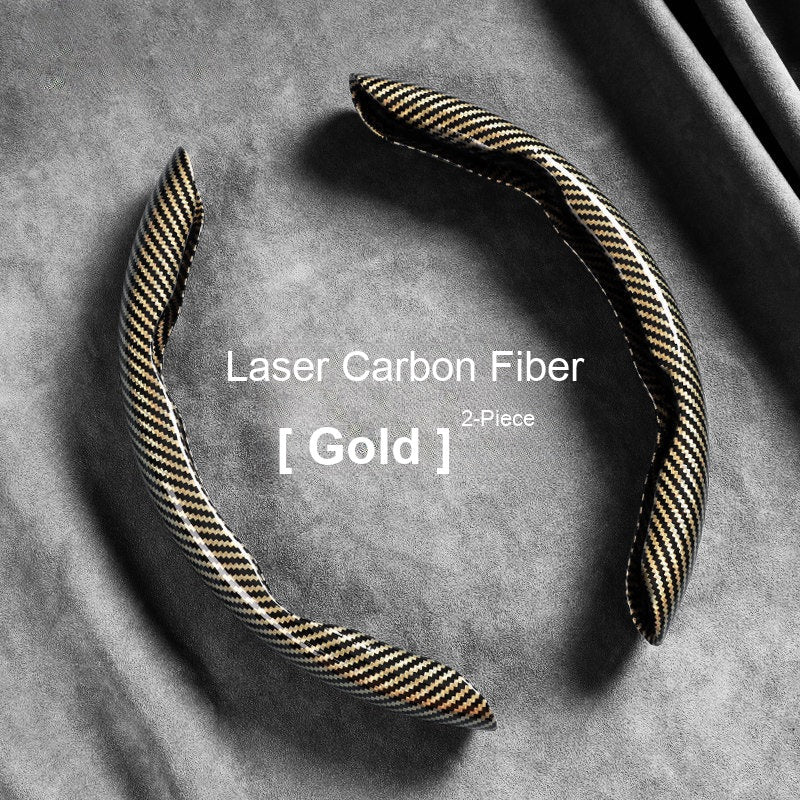 Laser carbon fiber grip sleeves Gold 2-piece set