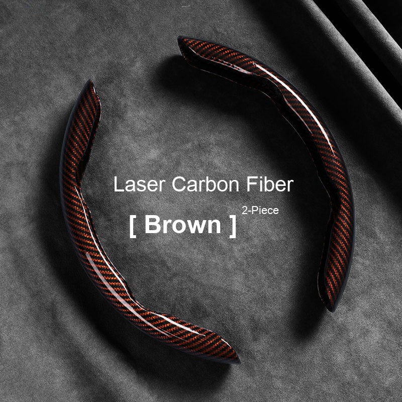 Laser carbon fiber grip sleeves Brown 2-piece set
