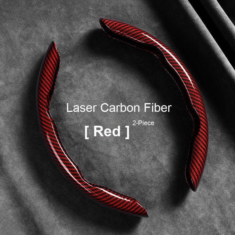 Laser carbon fiber grip sleeves Red 2-piece set