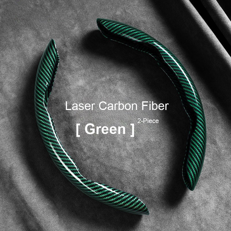 Laser carbon fiber grip sleeves Green 2-piece set