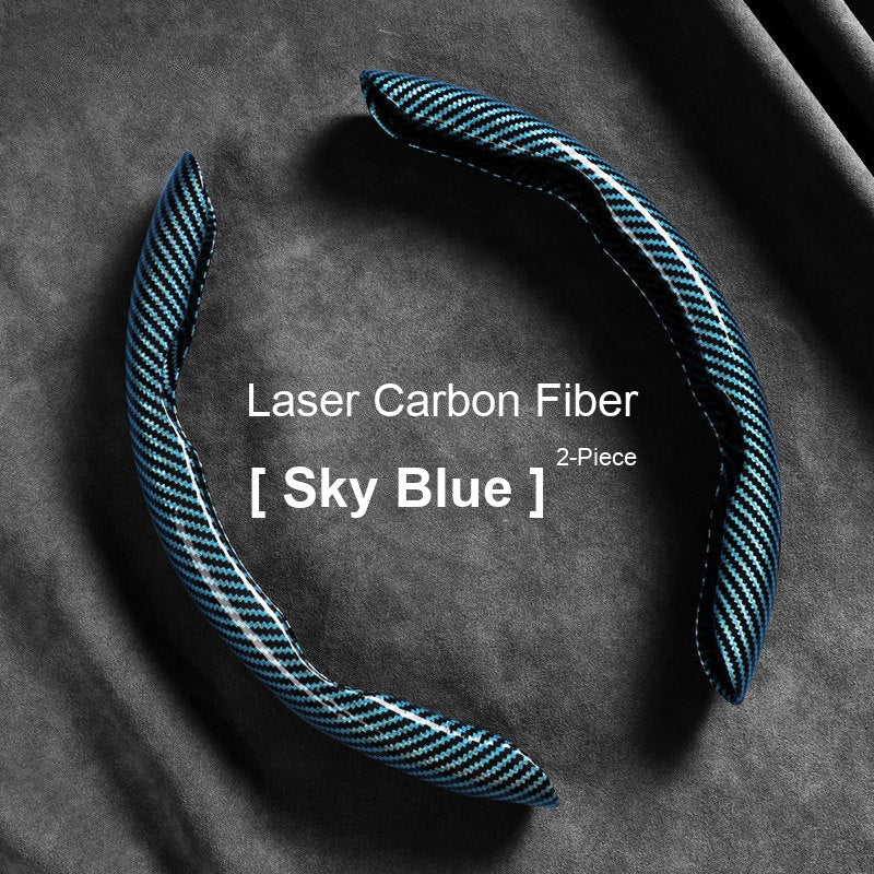 Laser carbon fiber grip sleeves Sky Blue 2-piece set