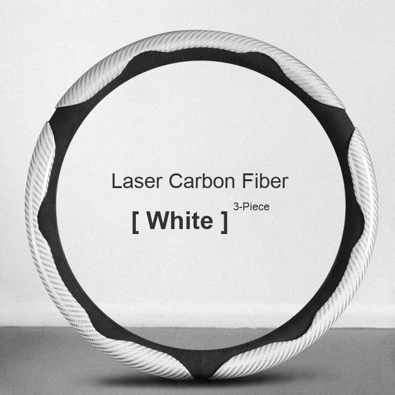 Laser carbon fiber grip sleeves White 3-piece set
