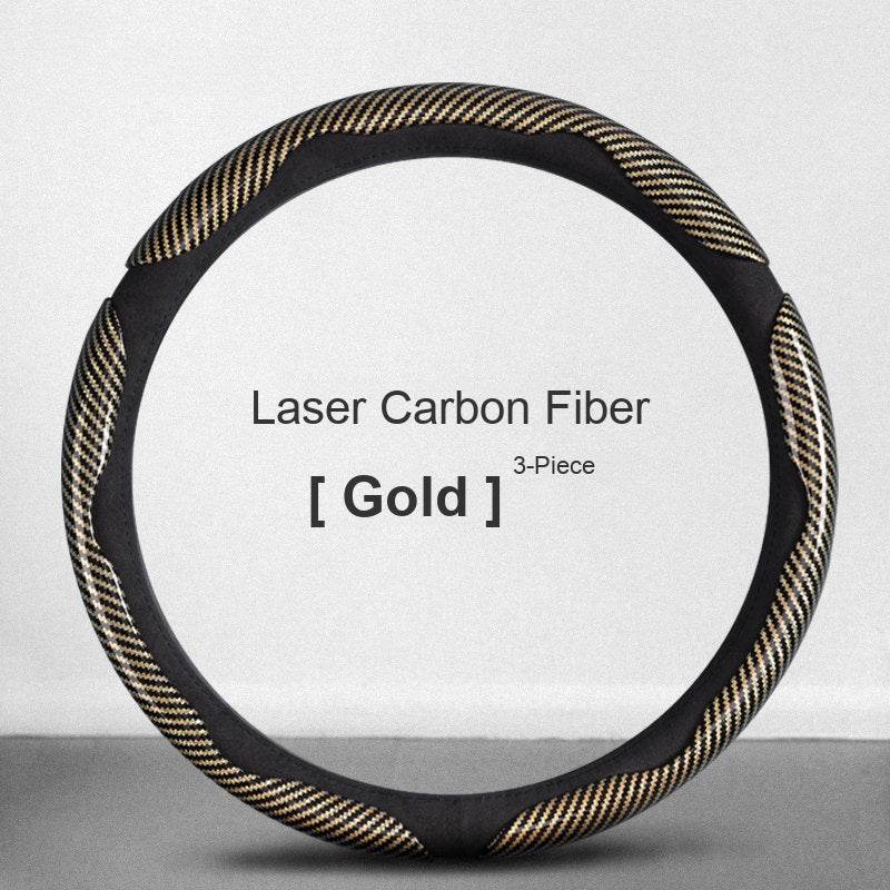 Laser carbon fiber grip sleeves Gold 3-piece set