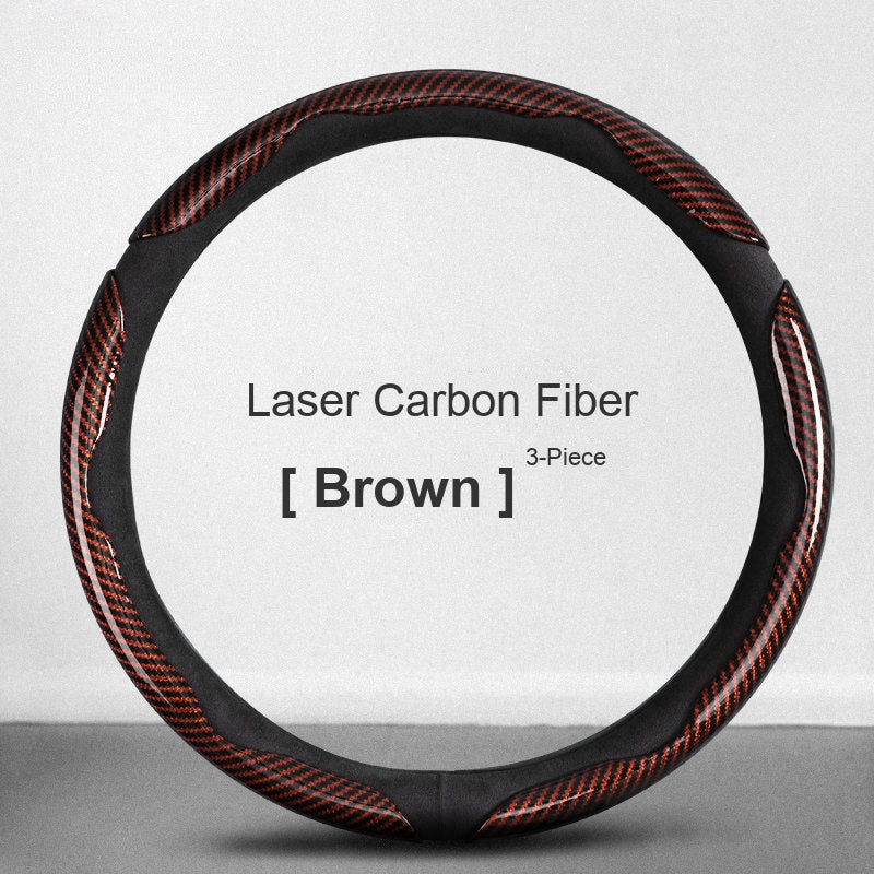 Laser carbon fiber grip sleeves Brown 3-piece set