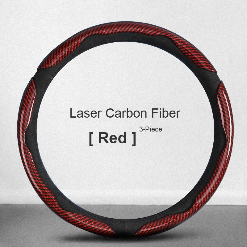 Laser carbon fiber grip sleeves Red 3-piece set