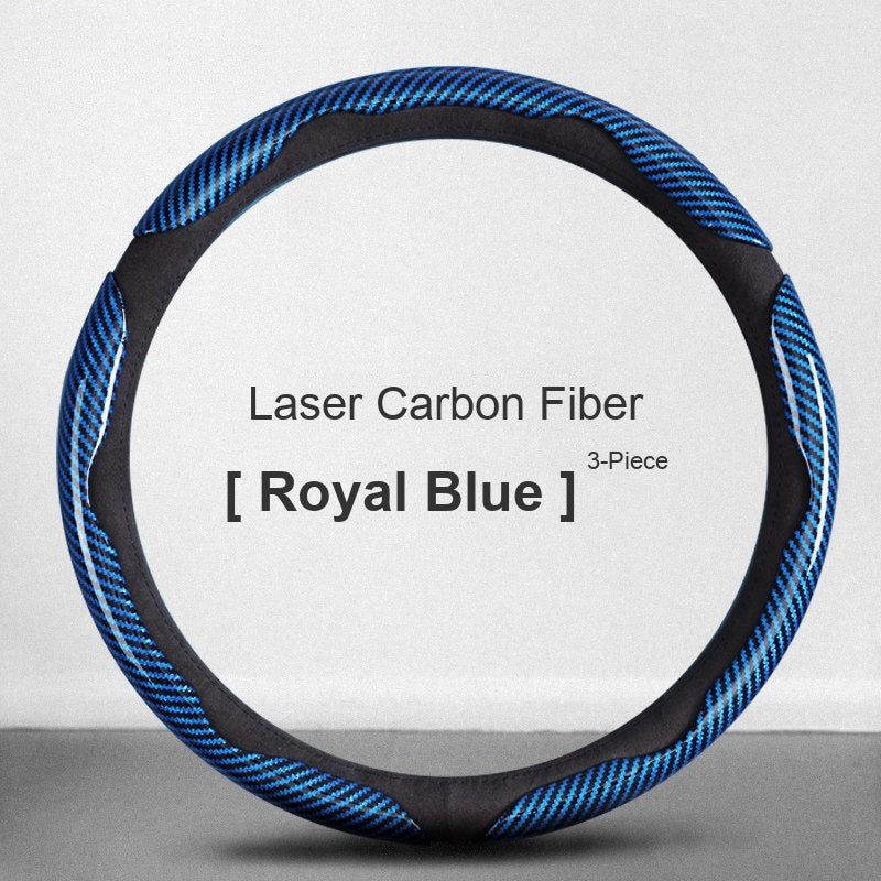 Laser carbon fiber grip sleeves Royal Blue 3-piece set