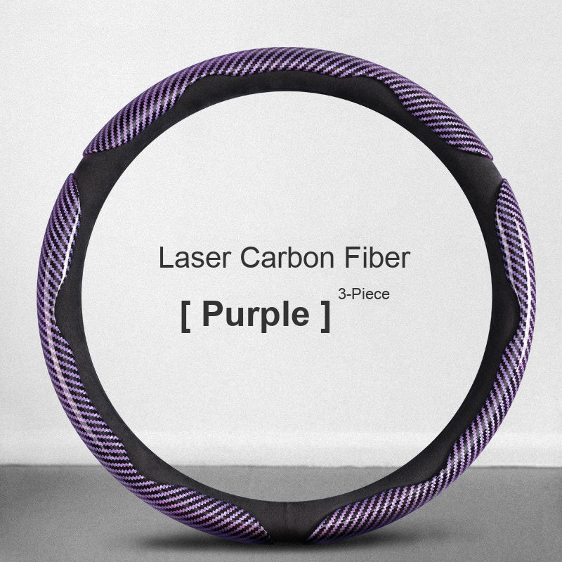 Laser carbon fiber grip sleeves Purple 3-piece set