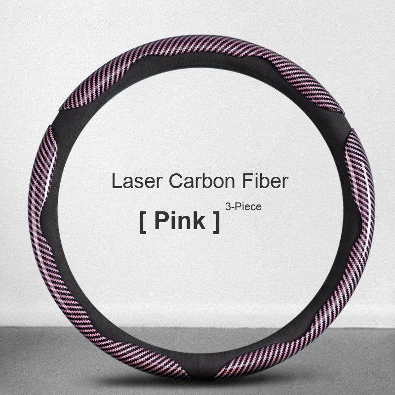 Laser carbon fiber grip sleeves Pink 3-piece set