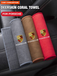 Porsche Signature Deerskin Coral Fleece Towel – Plush Streak-Free Detailing Edition