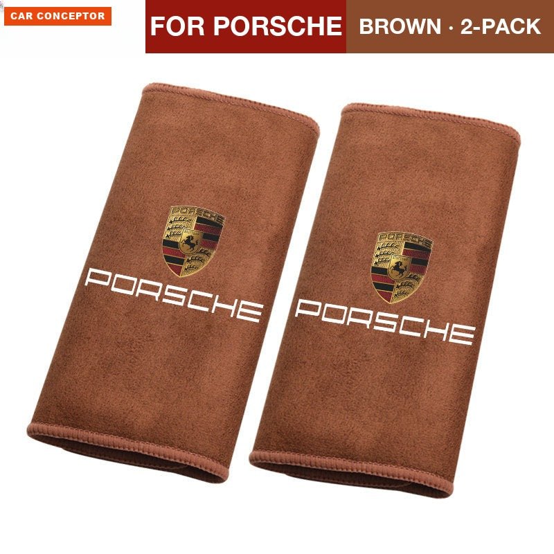 Porsche coral fleece towel in brown, 2-pack