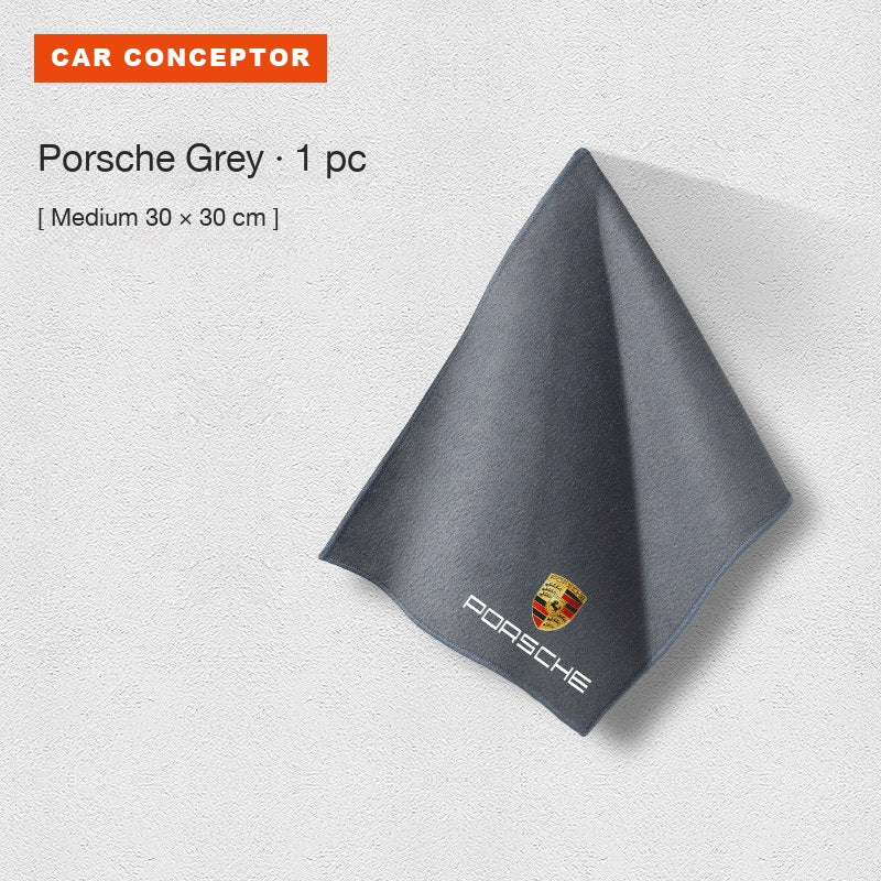Porsche coral fleece towel in grey, medium size, single