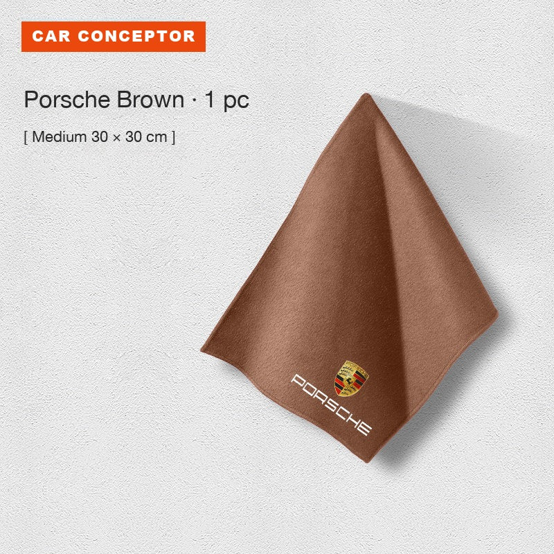 Porsche coral fleece towel in brown, medium size, single