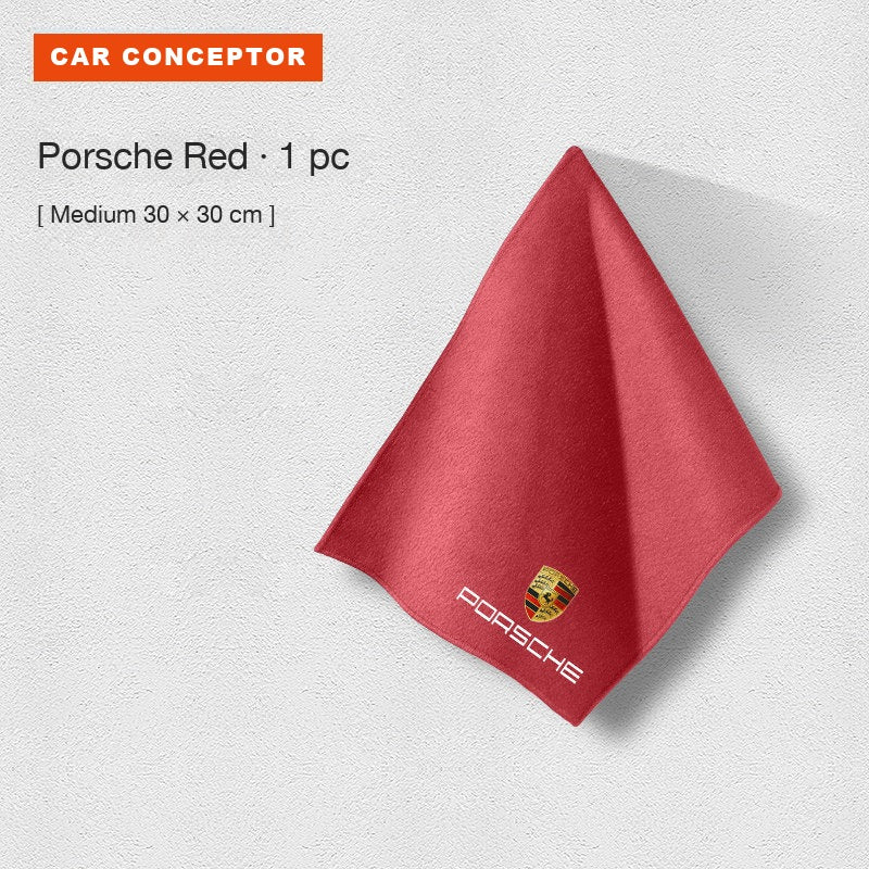 Porsche coral fleece towel in red, medium size, single