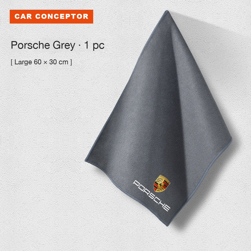 Porsche coral fleece towel in grey, large size, single