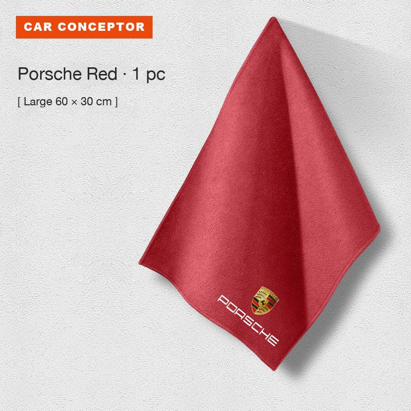 Porsche coral fleece towel in red, large size, single