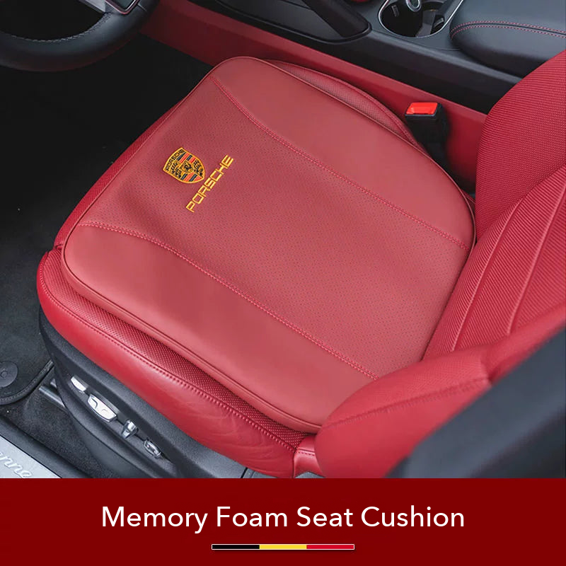 Porsche crest Memory Foam Seat Cushion in Bordeaux Red