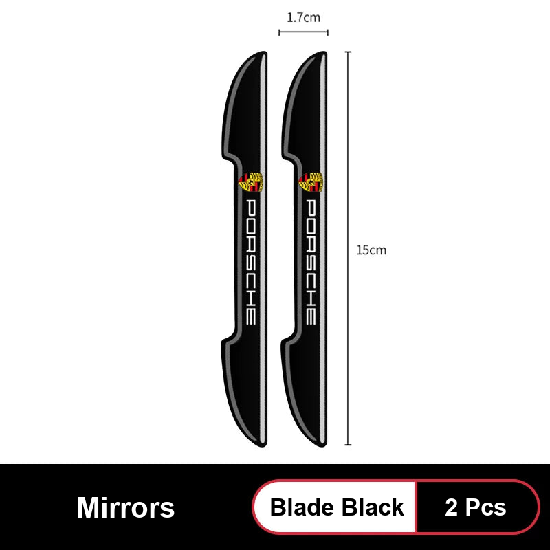 Porsche mirror guards, Blade Black, 2 pieces, 15 cm x 1.7 cm