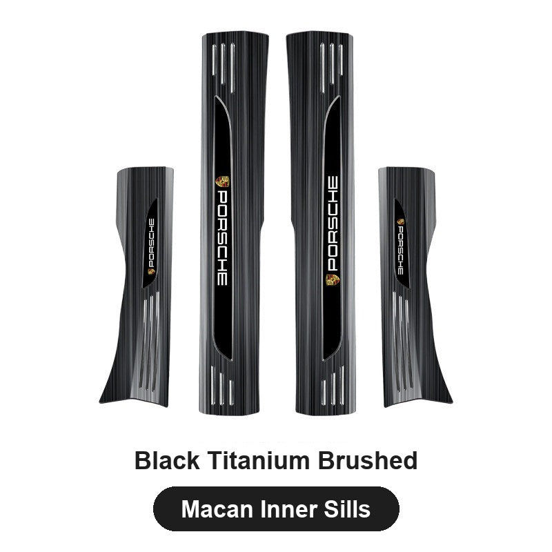 Porsche door sill guards – Black Titanium Brushed, Macan Inner Sills