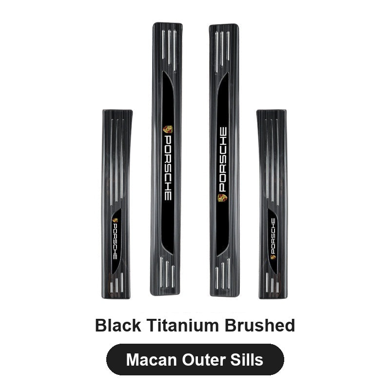 Porsche door sill guards – Black Titanium Brushed, Macan Outer Sills