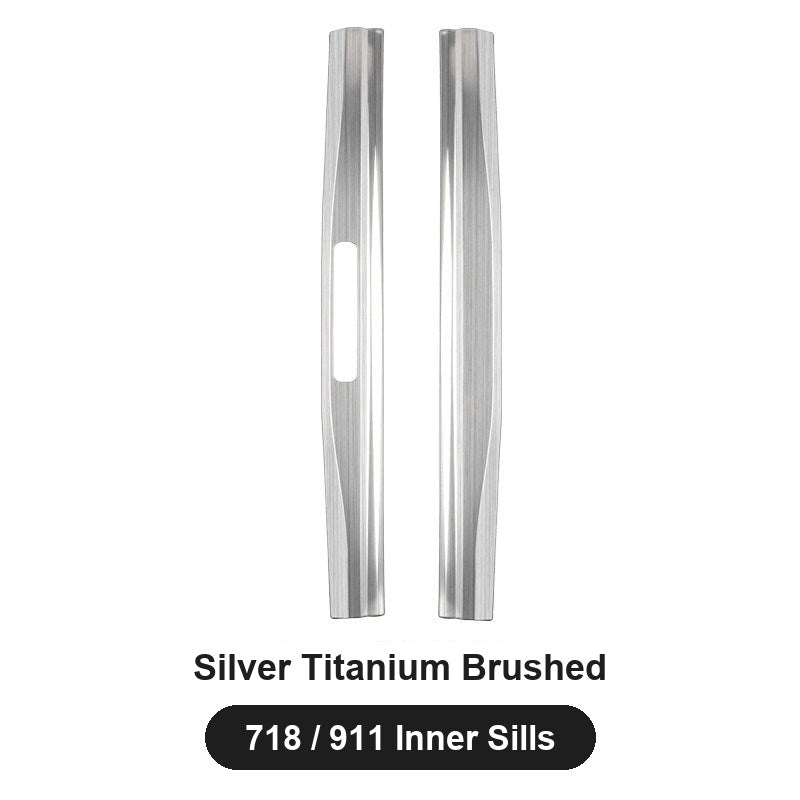Porsche door sill guards – Silver Titanium Brushed, 718 / 911 Inner Sills
