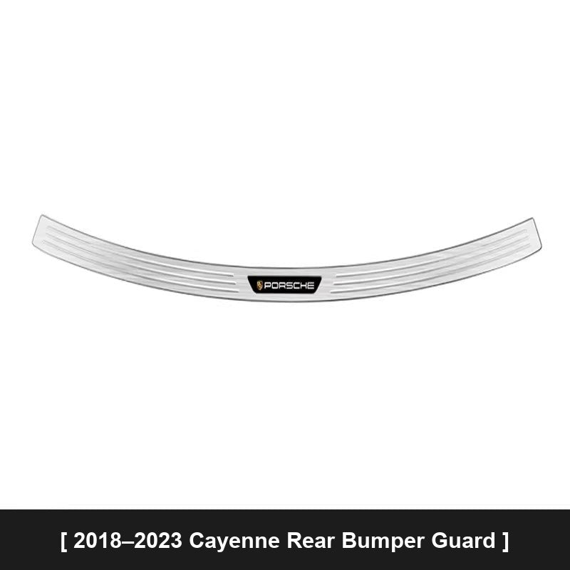 Porsche Cayenne rear bumper guard – Silver Titanium Brushed