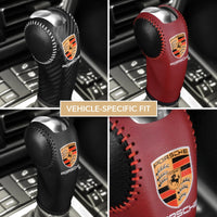 Porsche Signature Gear Knob Cover – Crest Edition with Contrast Stitching