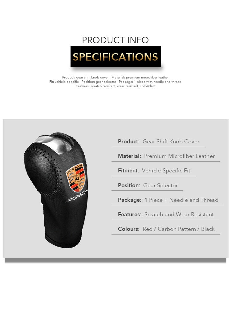 Porsche gear knob cover specifications